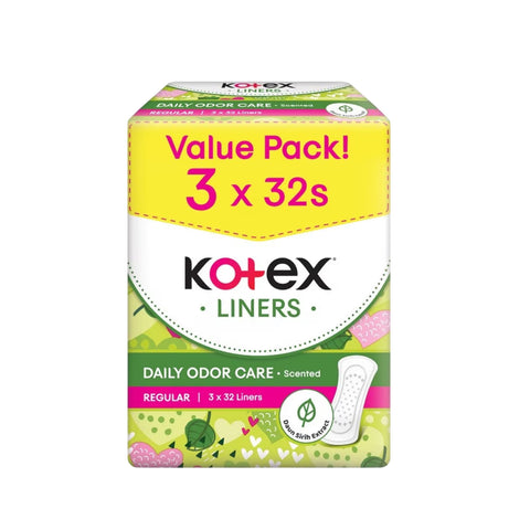 Kotex Liners (Daily Odor Care, Regular, Scented) 3x32's