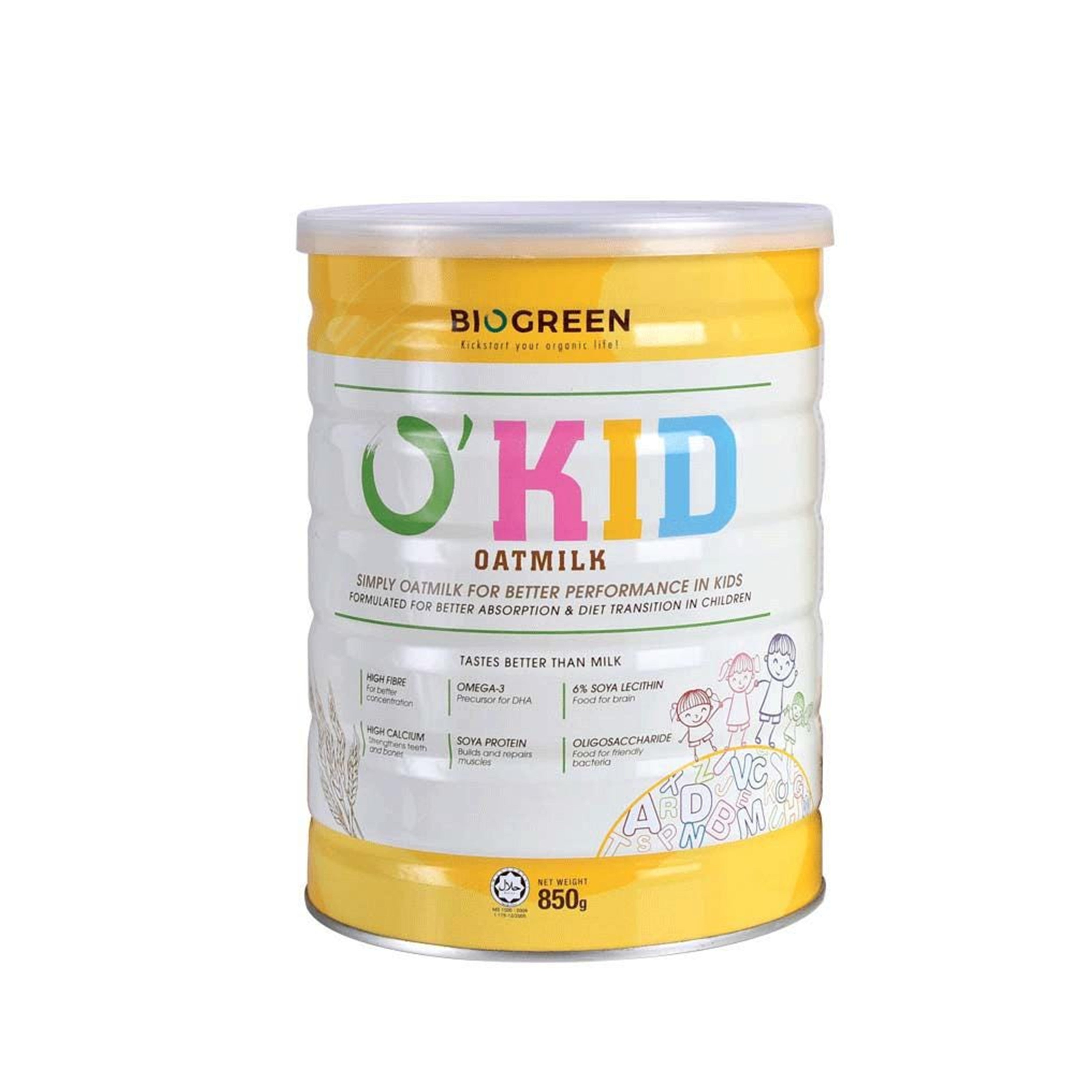 Biogreen O'Kid Oatmilk 850g (For Children 1 Year and Above)