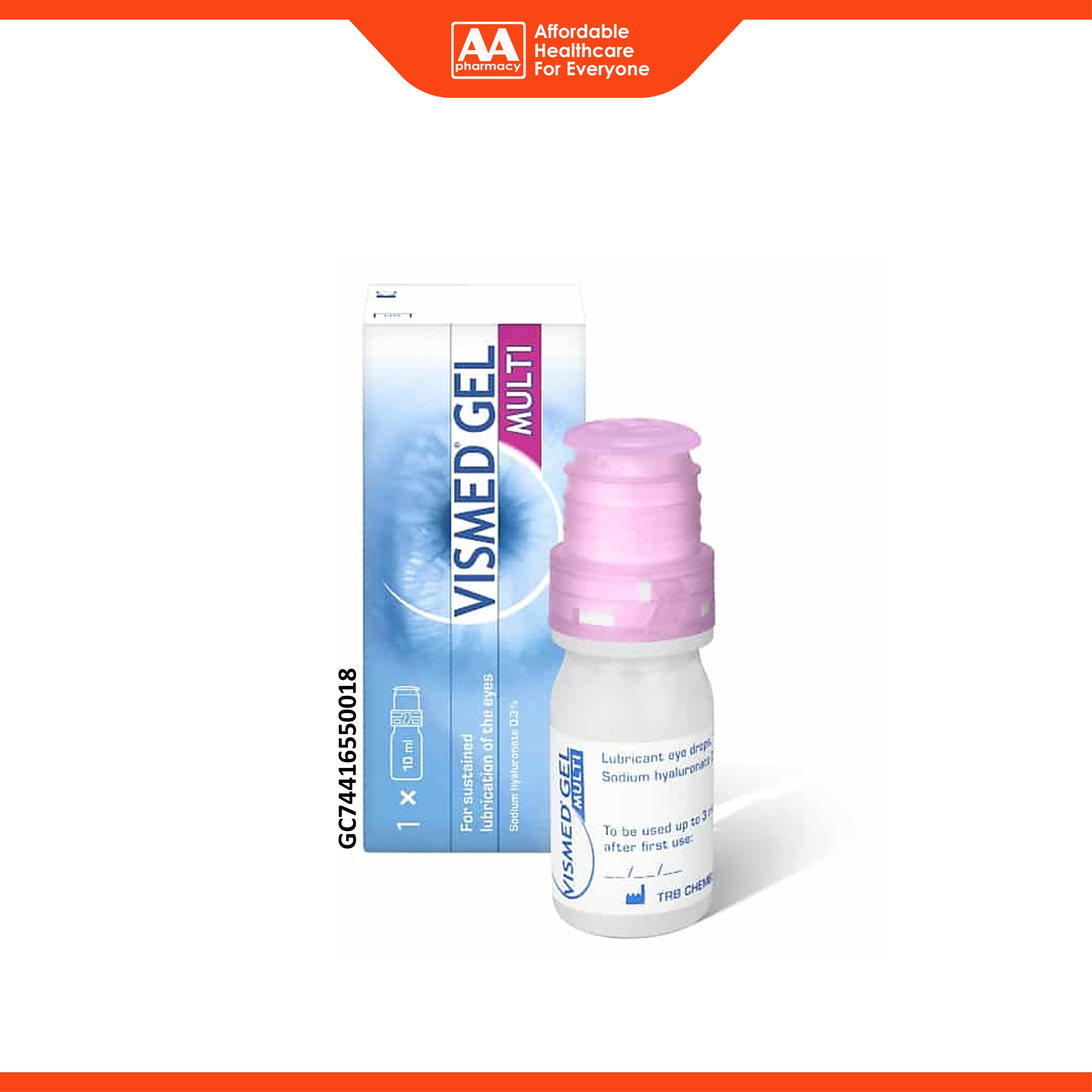 Vismed Gel Multi (Sodium Hyaluronate 0.3%) Lubricant Eye Drops 10mL