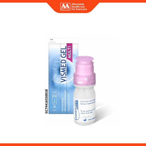 Vismed Gel Multi (Sodium Hyaluronate 0.3%) Lubricant Eye Drops 10mL