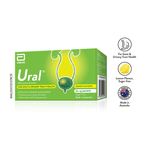 Ural Effervescent Granules Sachet 4gx28's (Effective Urinary Alkalinizer)