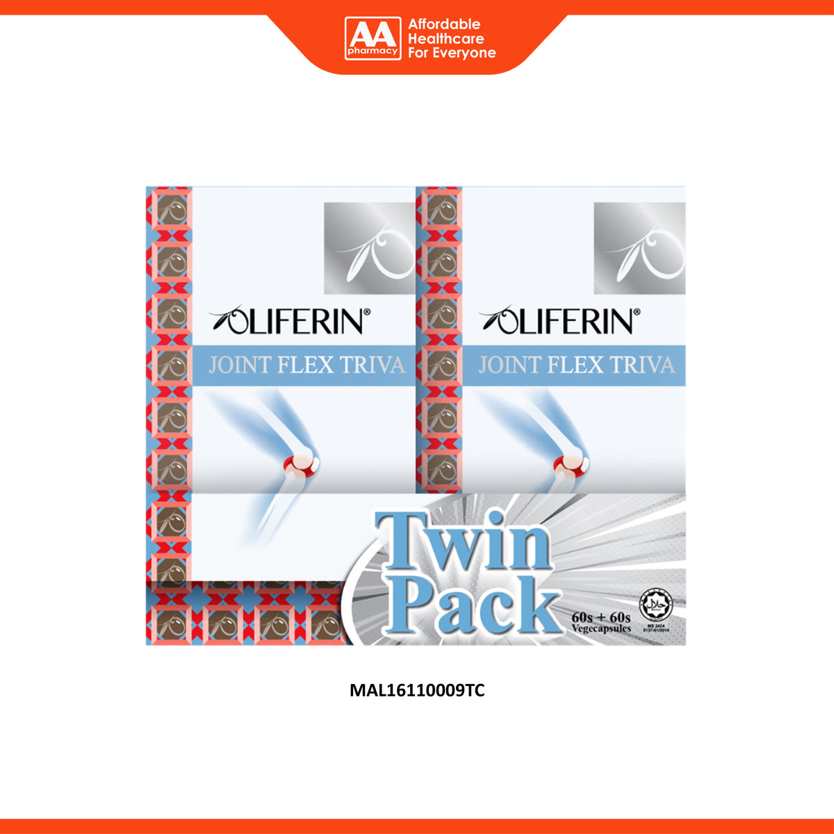 Nutriva Oliferin Joint Flex Triva Vegecapsule (2 x 60's)