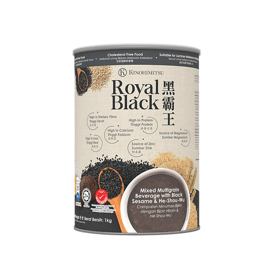Kinohimitsu Royal Black (Mixed Multigrain Beverage with Black Sesame and He-Shou-Wu) 1kg