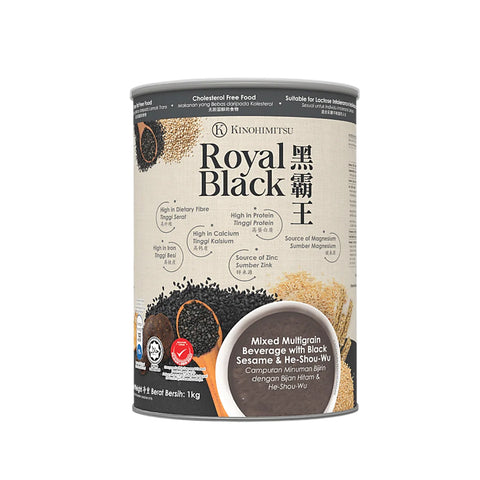 Kinohimitsu Royal Black (Mixed Multigrain Beverage with Black Sesame and He-Shou-Wu) 1kg