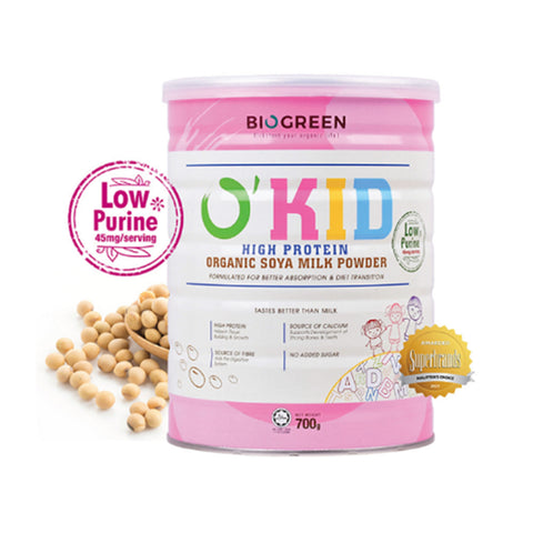 Biogreen O'Kid High Protein Organic Soya Milk Powder 700g (For Children 1 Year and Above)