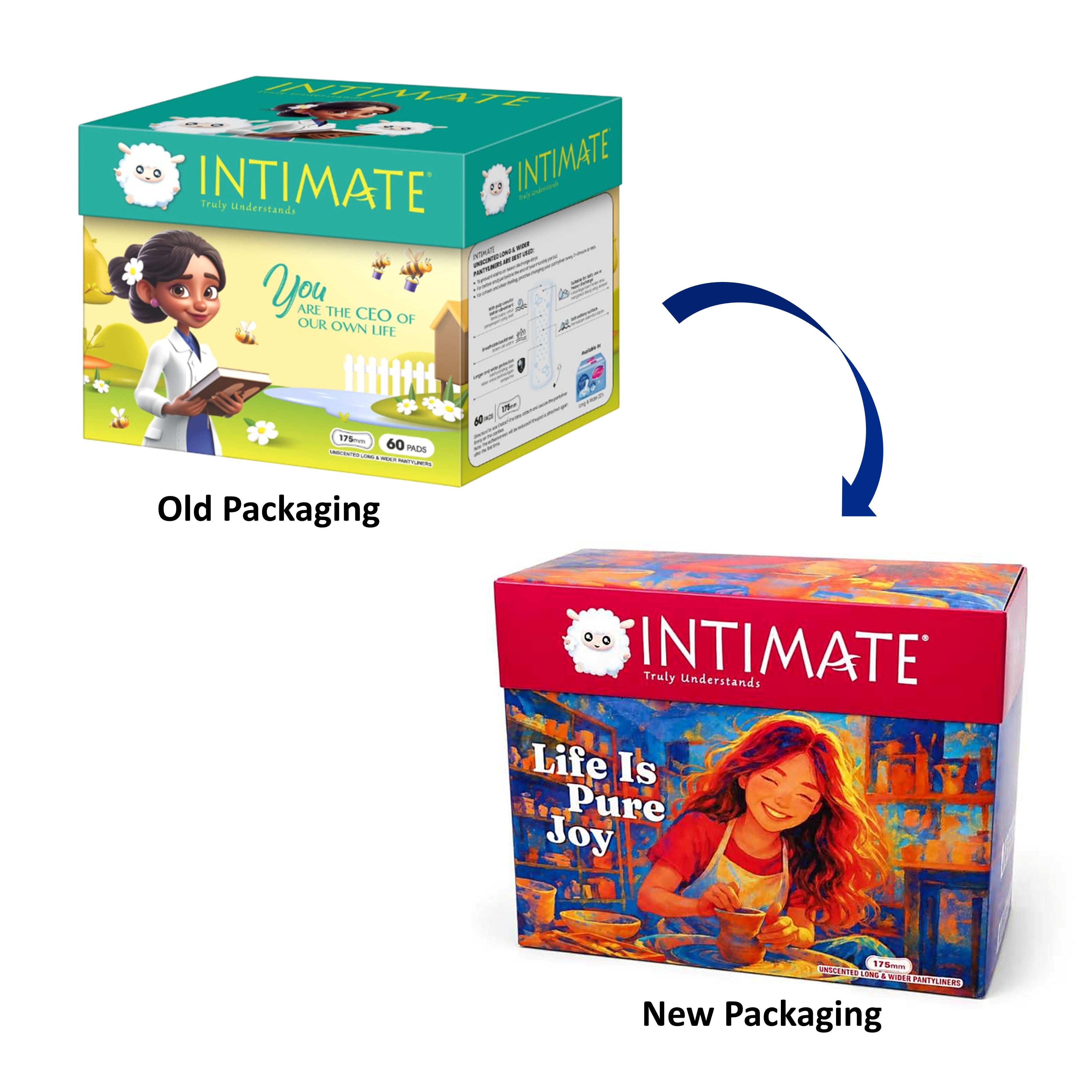 Intimate Pantyliners (Unscented Long and Wider, 175mm) 60's