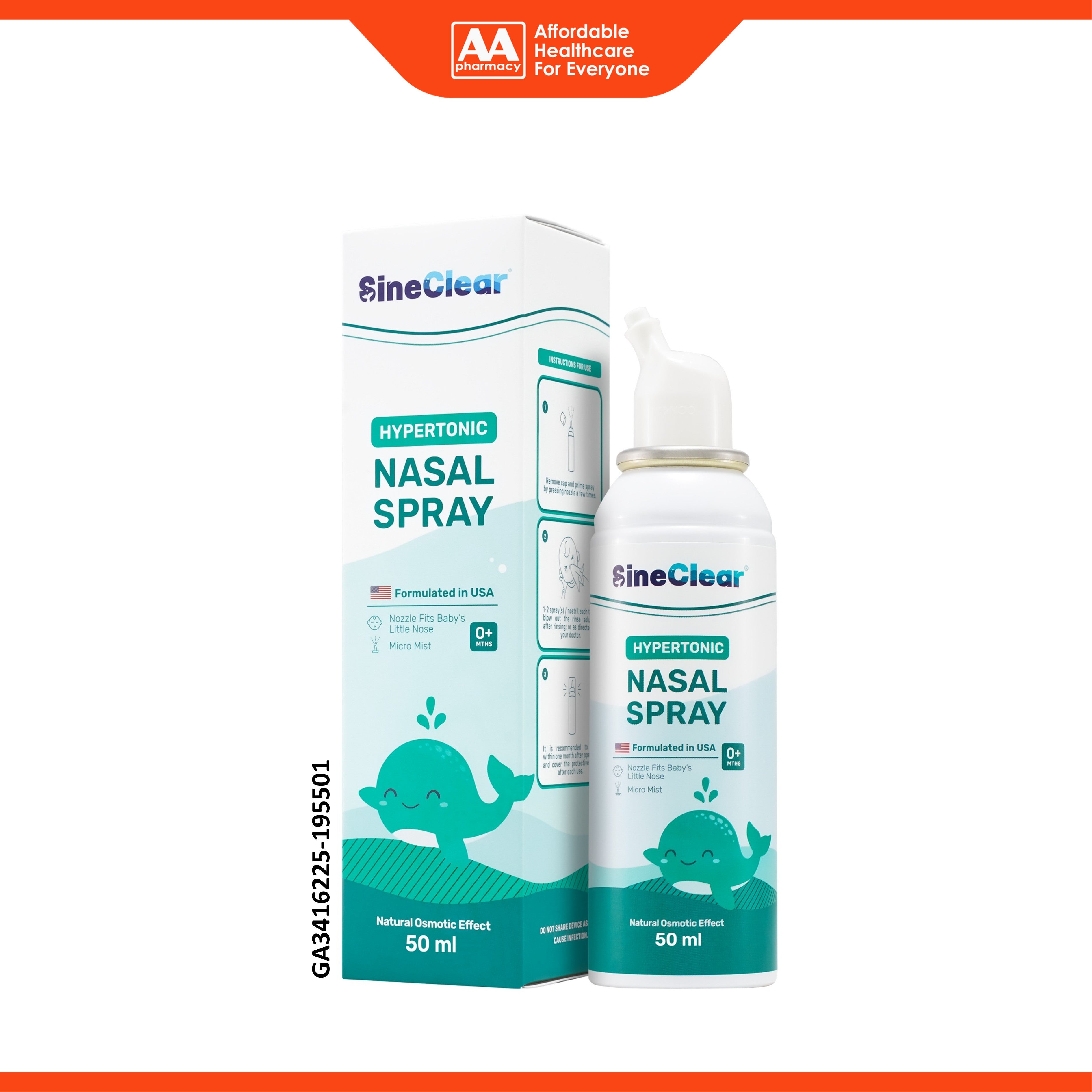 SineClear Hypertonic Nasal Spray 50mL (For Babies 0+ Months)