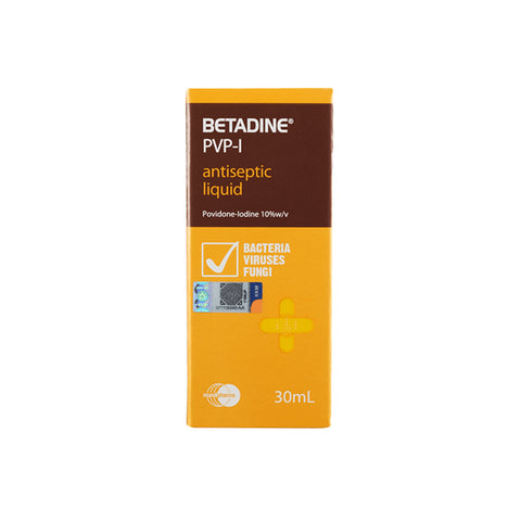 Betadine PVP-I Antiseptic Liquid 30mL (Povidone-Iodine 10%)