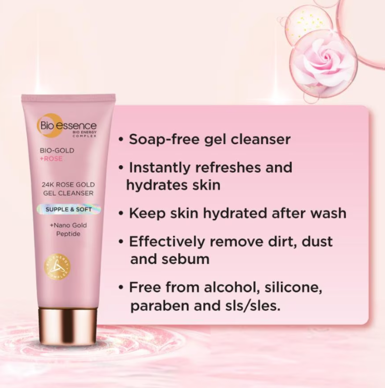 Bio essence Bio-Gold+Rose 24K Rose Gold Gel Cleanser 100g