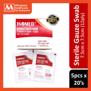 Sterile Gauze Swab 7.5cmx7.5cmx12ply 5pcsx20's