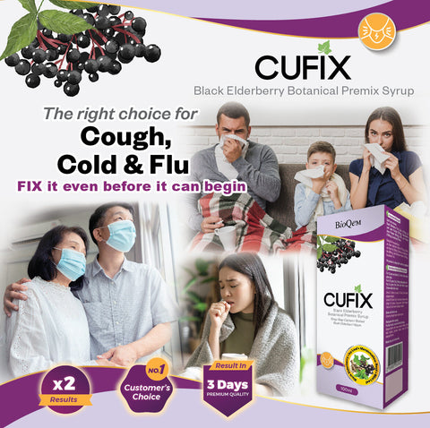 Bioqem Cufix Black Elderberry + Ivy Leaf Syrup 100mL