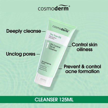 Cosmoderm Tea Tree Oil Oil Control Facial Cleanser 125mL