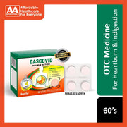 Gascovid Double Action Chewable Tablet 10x6’s (Sugar and Alcohol Free) - For Heartburn & Indigestion