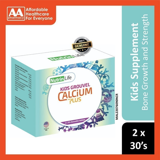 NutrinLife Kids Grouvel Calcium Plus Chewable Tablet 2x30's