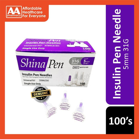 Shina Insulin Pen Needle 100's (4mm/5mm/6mm)