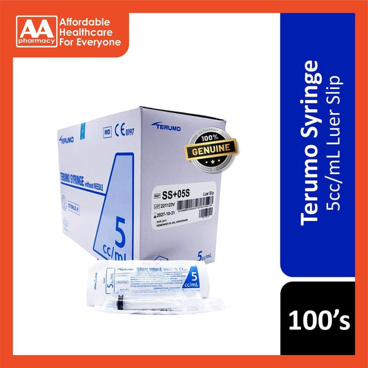 Terumo Syringe 5cc/mL 100's (Luer Slip)