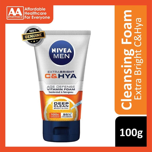 Nivea Men Extra Bright C & Hya Age Defense Vitamin Foam 100g