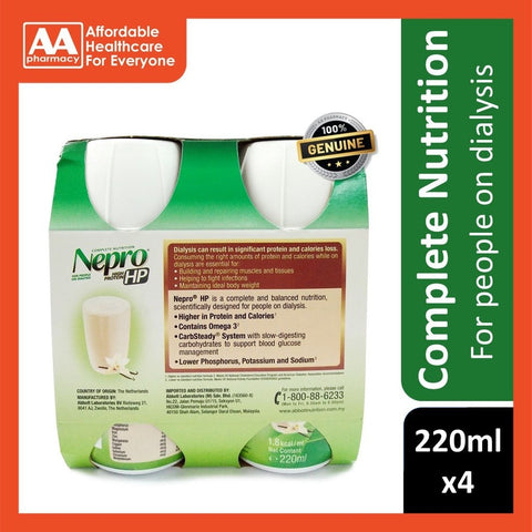 Abbott Nepro HP Complete Nutrition For Dialysis Patient (220mL X 4's)