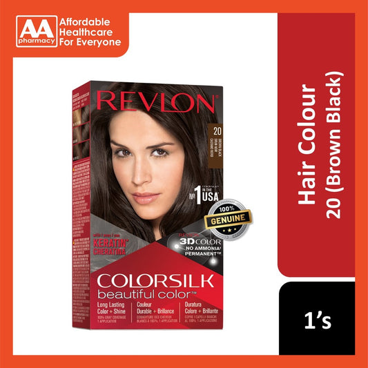 Revlon ColorSilk Beautiful Color Hair Colour (20 Brown Black)