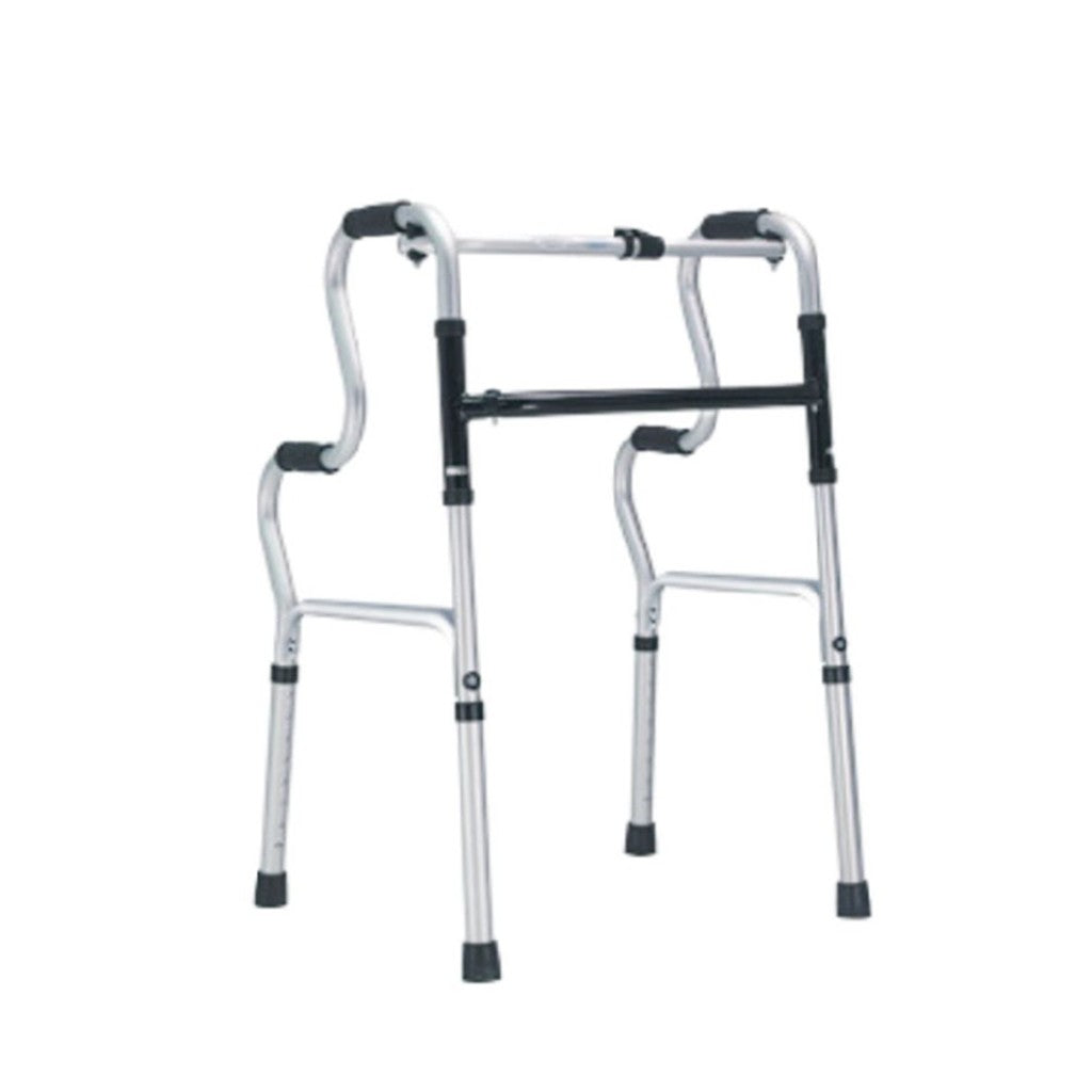 Movease Height Adjustable Foldable Aluminium Walking Frame Curved - Without Wheels