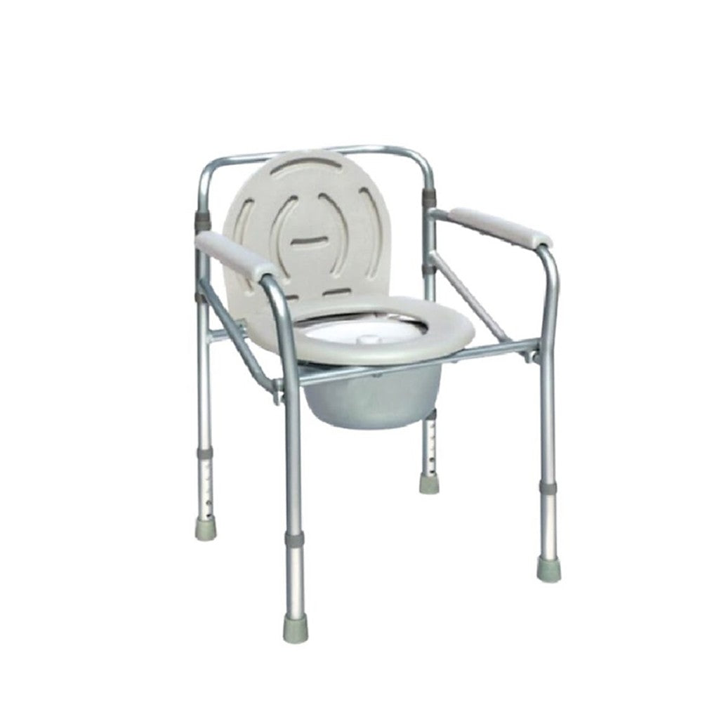 Movease Height Adjustable Foldable Aluminium Commode Chair Toilet Aid - Without Wheels