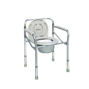 Movease Height Adjustable Foldable Aluminium Commode Chair Toilet Aid - Without Wheels