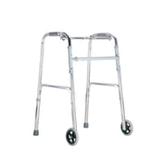 Movease Height Adjustable Foldable Aluminium Walking Frame Straight - With Wheels