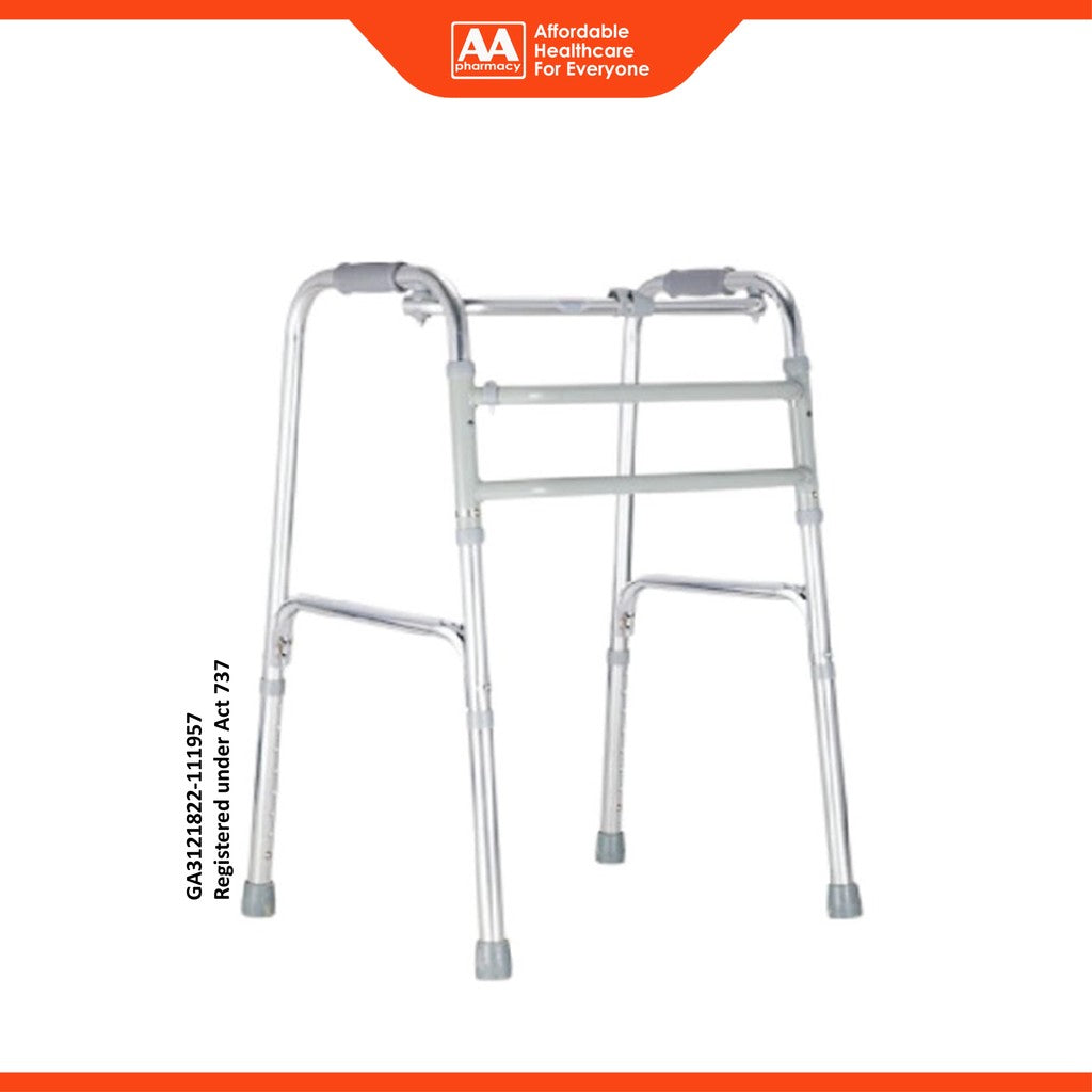 Movease Height Adjustable Foldable Aluminium Walking Frame Straight - Without Wheels