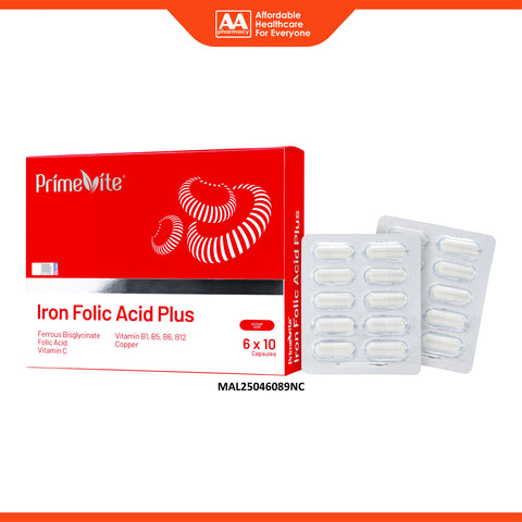 PrimeVite Iron Folic Acid Plus Capsule 6x10's