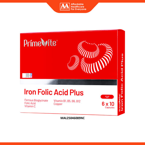 PrimeVite Iron Folic Acid Plus Capsule 6x10's