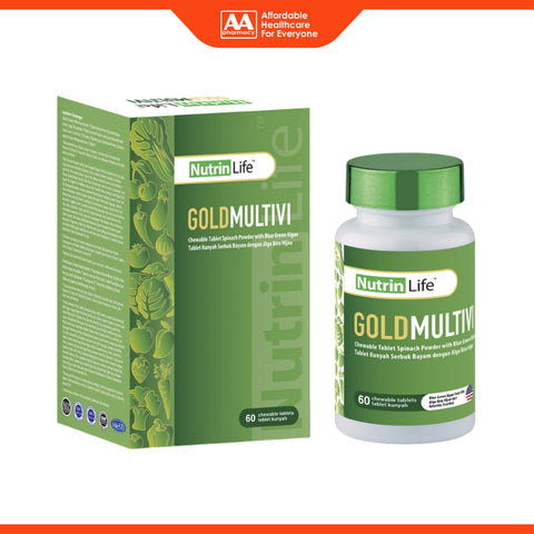 NutrinLife GoldMultivi (Spinach Powder with Blue Green Algae) Chewable Tablet 60's