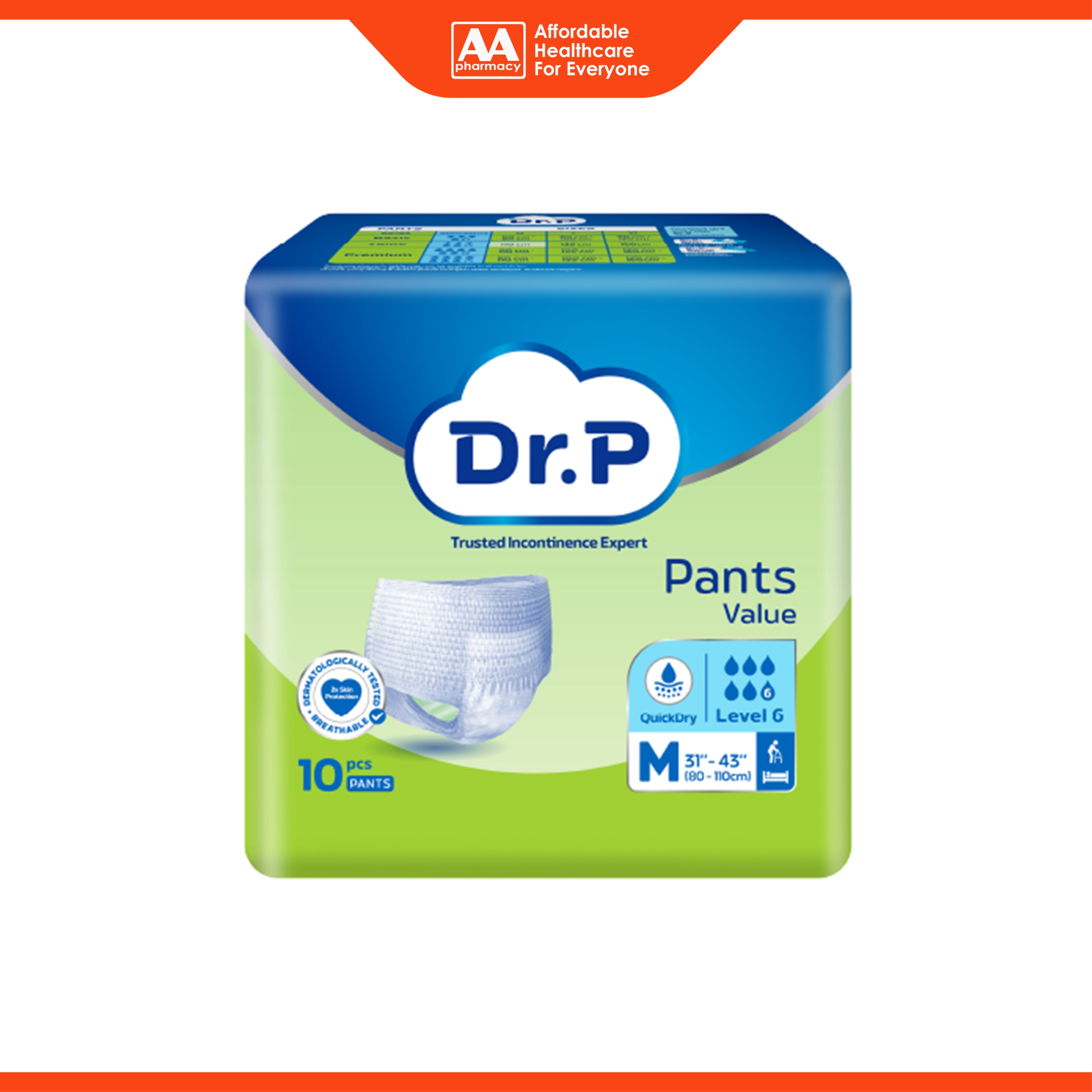 Dr. P Value Adult Pants Size M 10's (80-110cm / 31-43 inches)