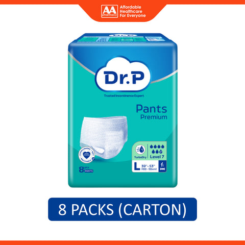 Dr. P Premium Adult Pants Size L 8's (100-135cm / 39-53 inches) [8 Packs/Carton]