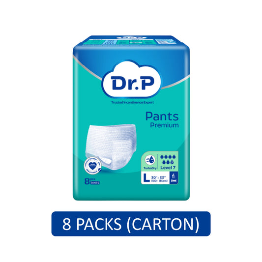 Dr. P Premium Adult Pants Size L 8's (100-135cm / 39-53 inches) [8 Packs/Carton]