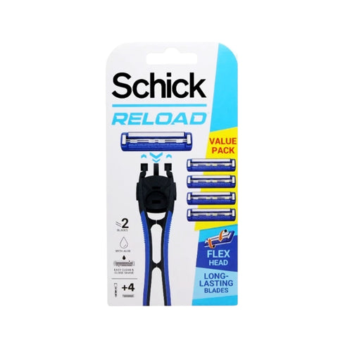 Schick Reload 2 Razor Kit 4's (1 Handle, 4 Cartridges)