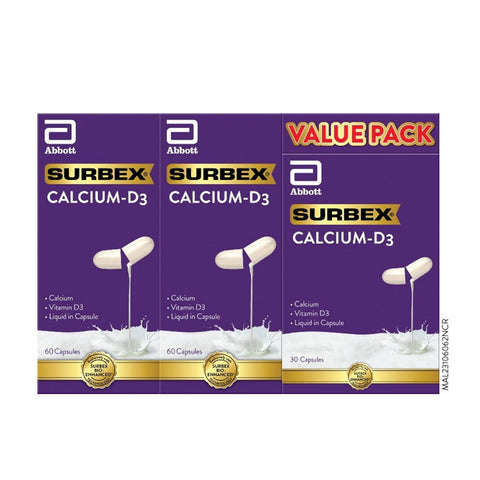 Surbex Calcium-D3 Capsule 2x60's+30's [Value Pack]