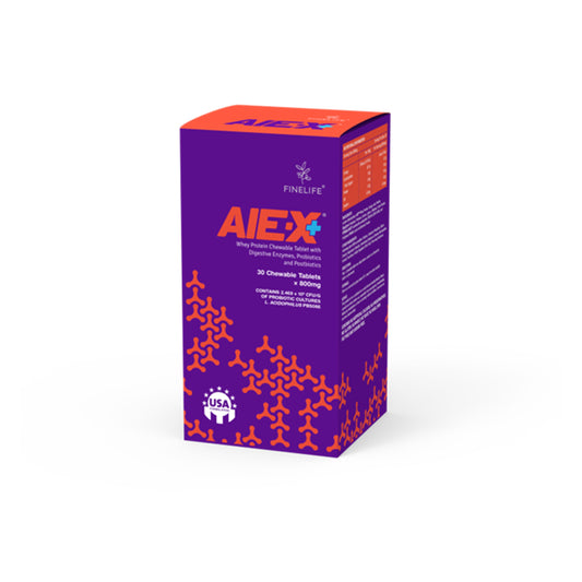 Finelife AIE-X+ (Whey Protein with Digestive Enzymes, Probiotics and Postbiotics) Chewable Tablet 30's