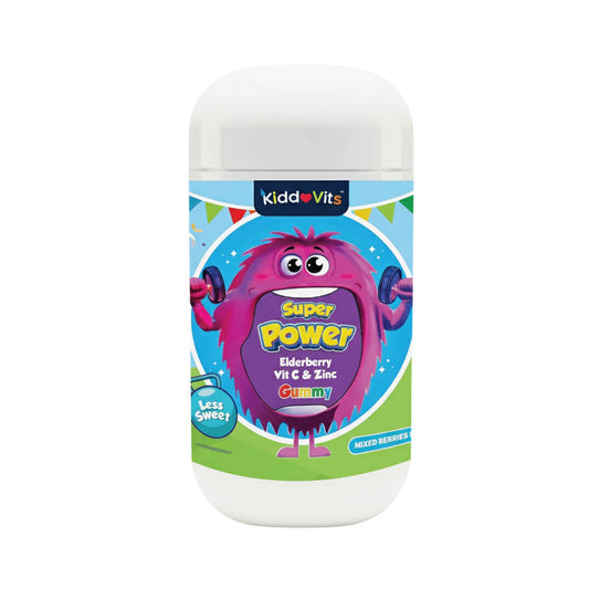 KiddoVits Super Power (Elderberry, Vitamin C and Zinc) Gummy 60's (Mixed Berries Flavour)