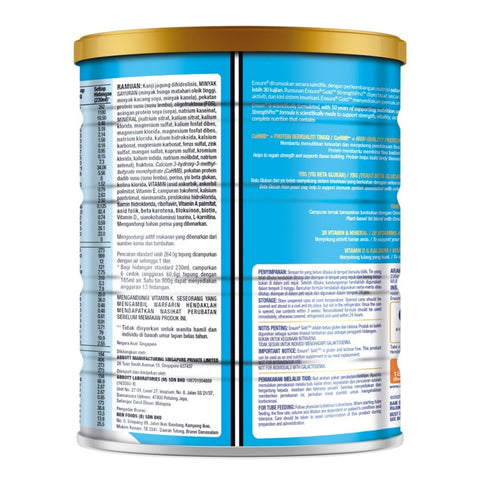 Abbott Ensure Gold StrengthPro Zero Sucrose Complete Nutrition Drink 800g (Vanilla Flavour)