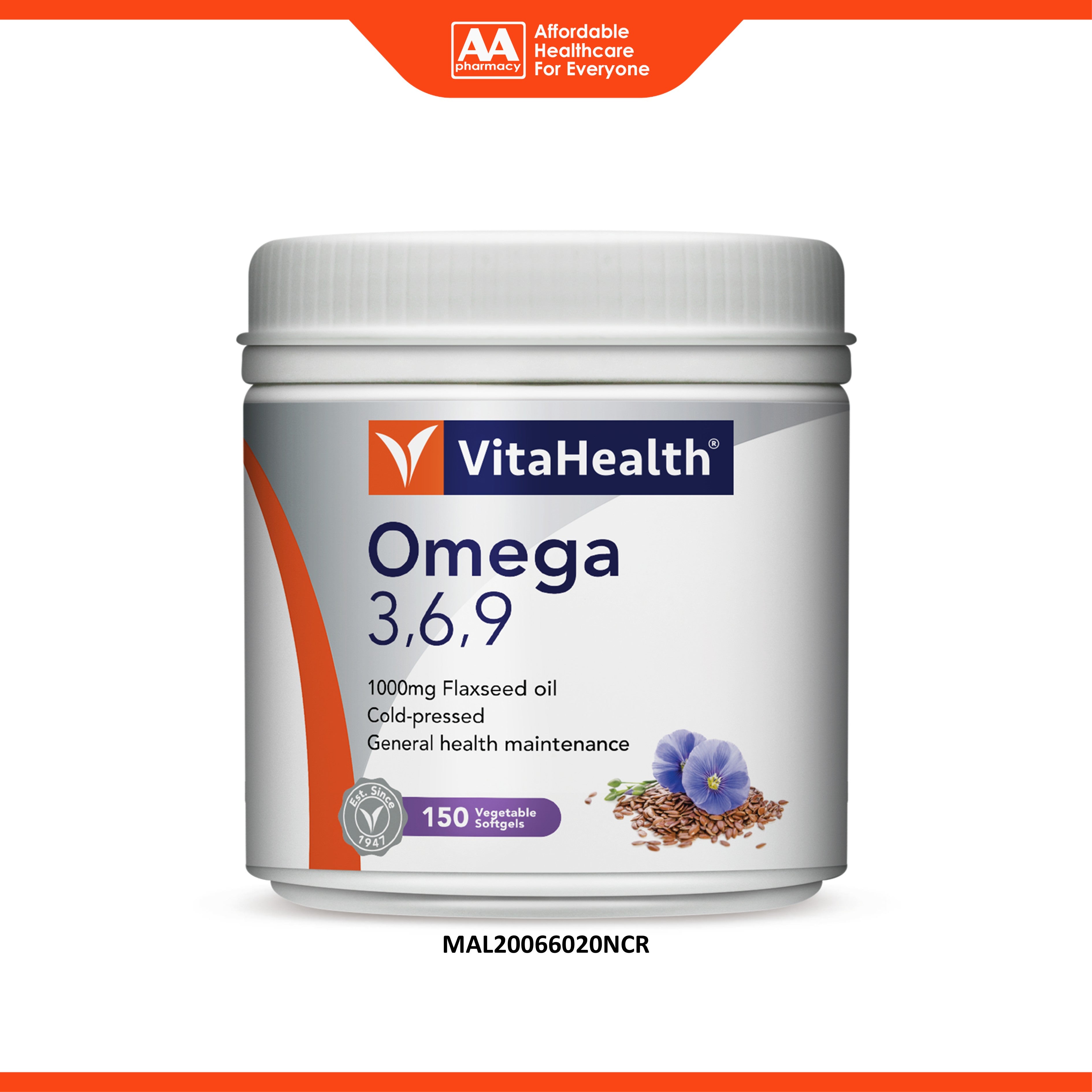 VitaHealth Omega 3,6,9 Vegetable Softgel 150's