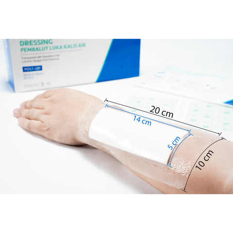 A-Care Waterproof Wound Dressing (Transparent with Absorbent Pad) Size 10cm x 20cm 25's