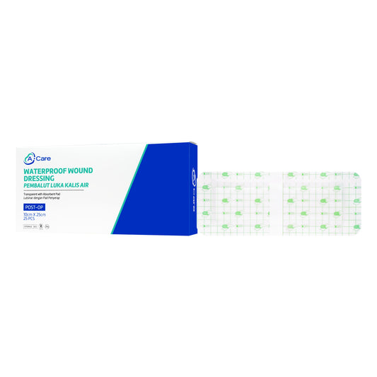 A-Care Waterproof Wound Dressing (Transparent with Absorbent Pad) Size 10cm x 25cm 25's