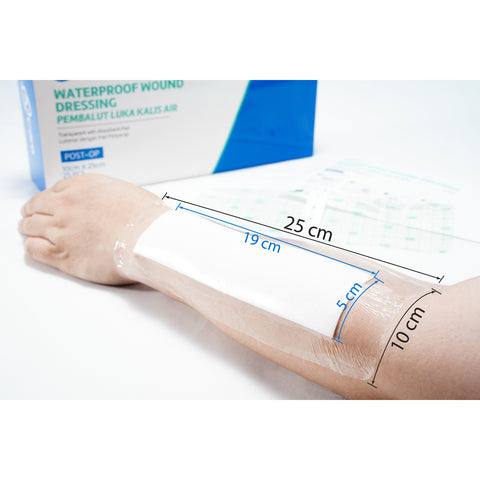 A-Care Waterproof Wound Dressing (Transparent with Absorbent Pad) Size 10cm x 25cm 25's