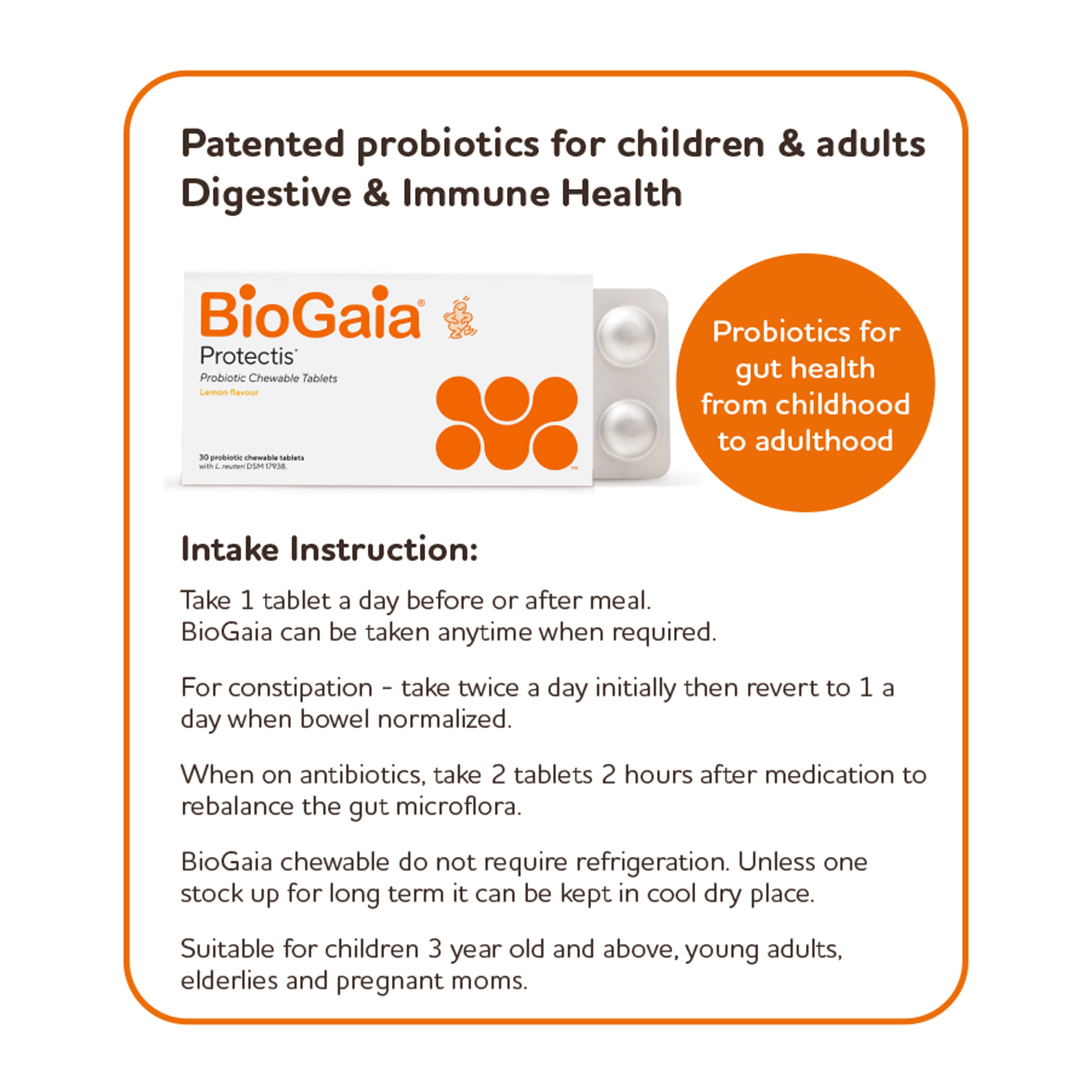 BioGaia Protectis Probiotic Chewable Tablet 3x10's (Lemon Flavour)