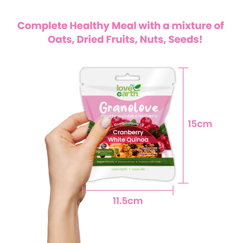 Love Earth Granolove Hearty Quinoa Cranberry 35g
