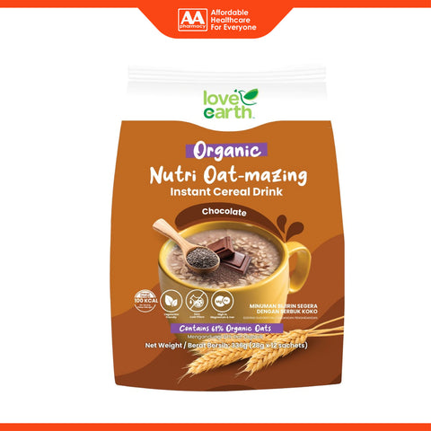 Love Earth Organic Nutri Oat-mazing Instant Cereal Drink Sachet (Chocolate) 28gx12's