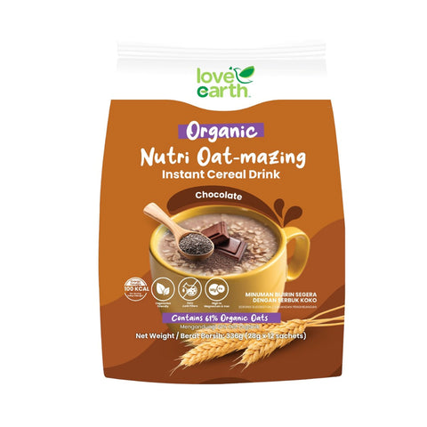 Love Earth Organic Nutri Oat-mazing Instant Cereal Drink Sachet (Chocolate) 28gx12's