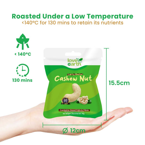 Love Earth Lightly Roasted Cashew Nut 40g [Snack Pack]