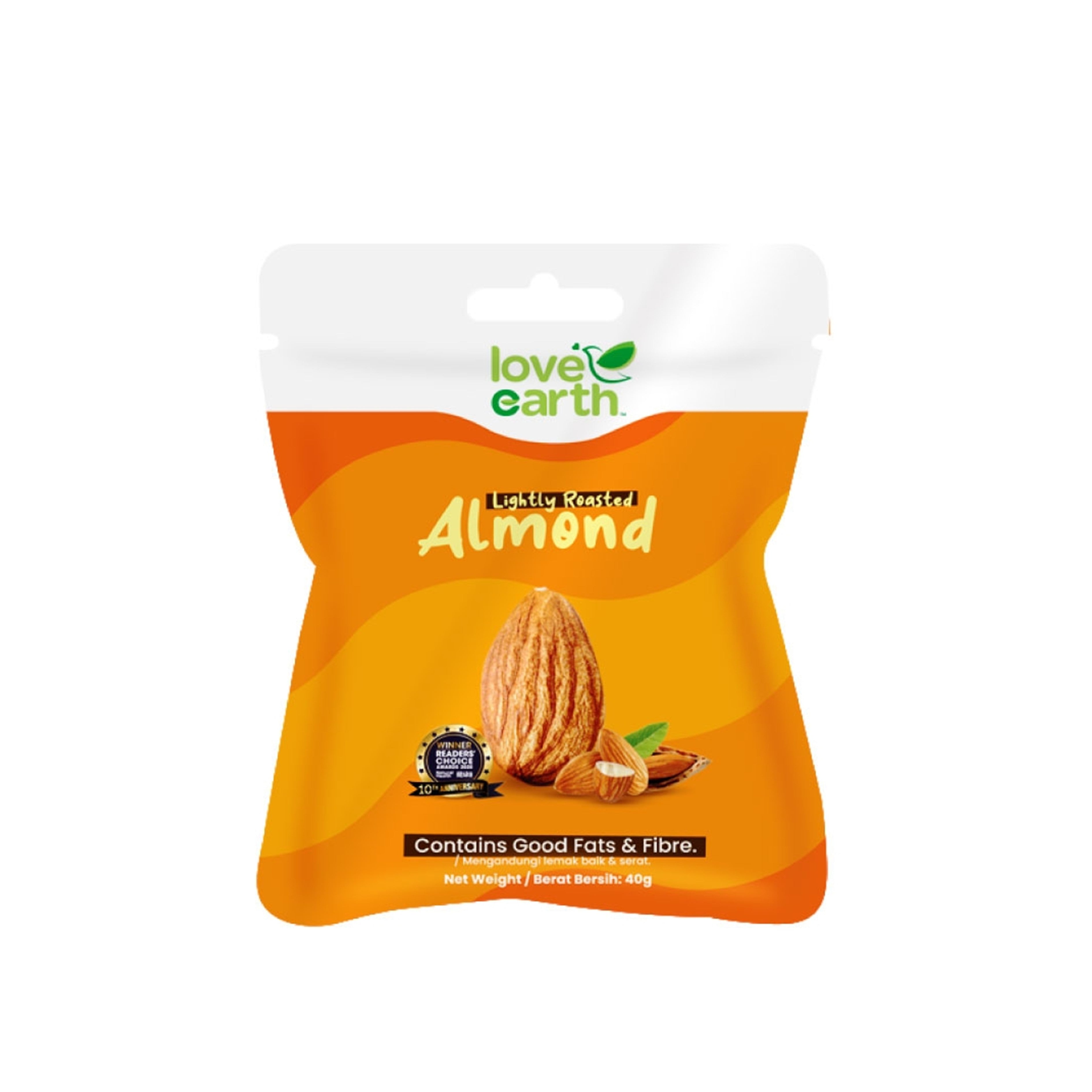 Love Earth Lightly Roasted Almond 40g [Snack Pack]