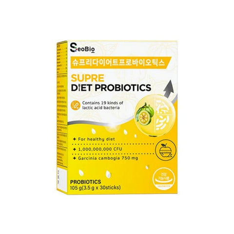 Supre Diet Probiotics (+ Prebiotics, Garcinia Cambogia 750mg, Zinc) Sachet 3.5gx30's